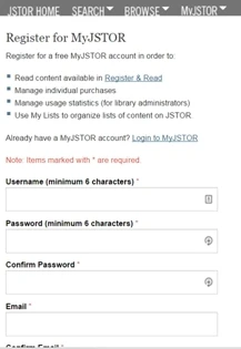 Jstor Registration